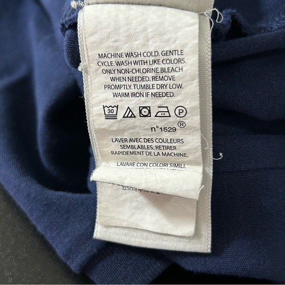 POLO Ralph Lauren Shirt Men's Classic Fit Navy White Size Large Stretchy - Picture 5 of 7